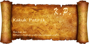 Kakuk Patrik névjegykártya